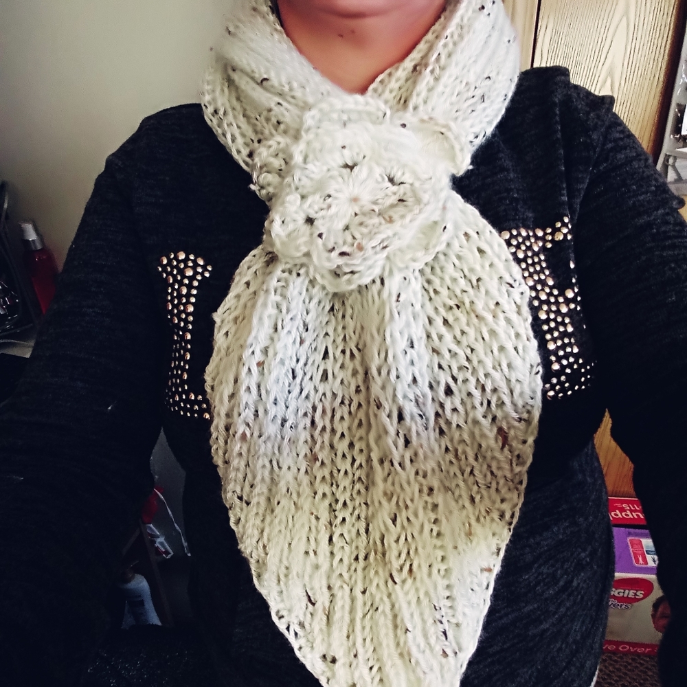 very warm knitted scarf